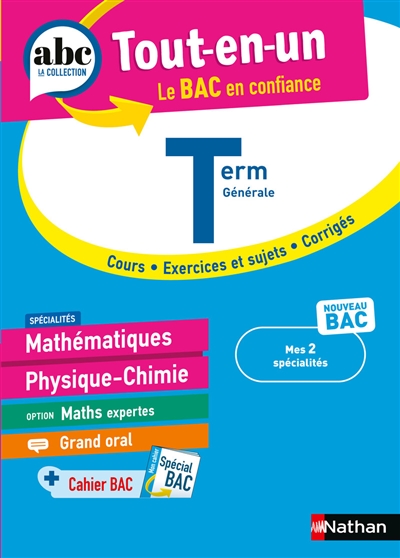 Mathématiques, physique, chimie, option maths expertes terminale : tout-en-un, mes spécialités : nouveau bac