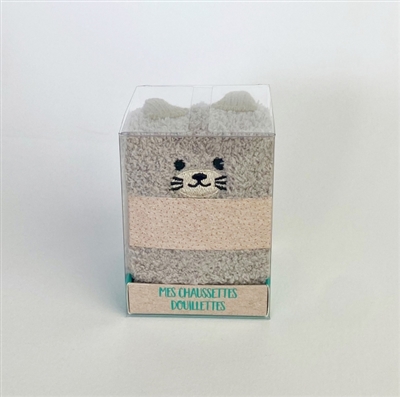Chaussettes douillettes chat