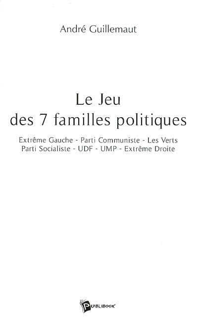 Le jeu des 7 familles politiques : extrême gauche, Parti communiste, les Verts, Parti socialiste, UDF, UMP, extrême droite