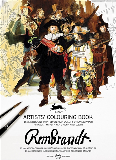Artists' colouring book. Rembrandt. Livret de coloriage artistes. Rembrandt. Künstler-Malbuch. Rembrandt