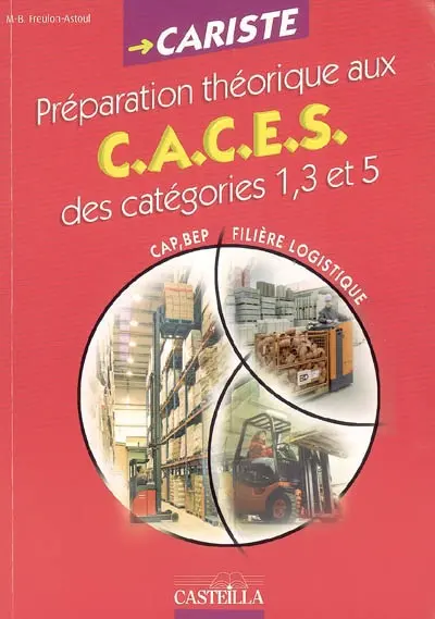 Cariste, CAP, BEP, filière logistique : préparation théorique aux C.A.C.E.S. (Certificat d'Aptitude à la Conduite en Sécurité) des catégories 1, 3 et 5