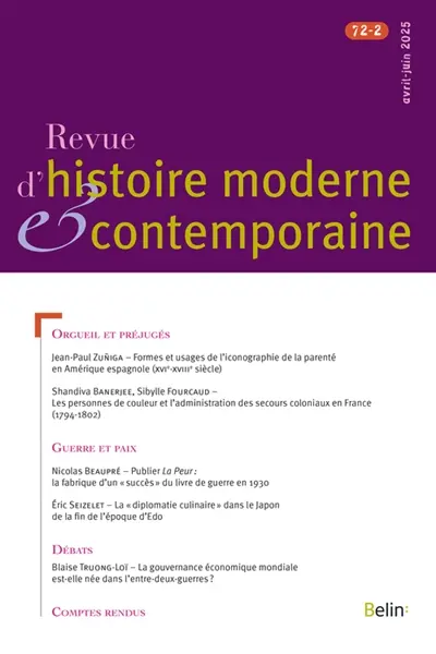 Revue d'histoire moderne et contemporaine, n° 72-2 Revue d'histoire moderne et contemporaine, n° 72-2