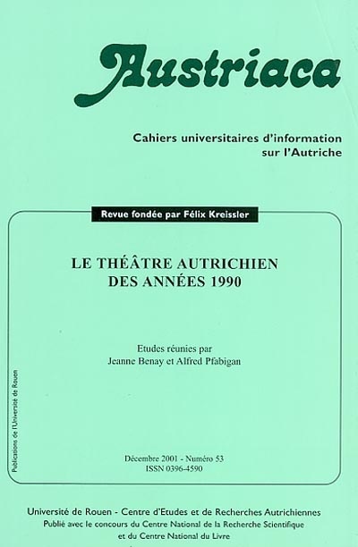 Austriaca, n° 53. Le théâtre autrichien des années 1990