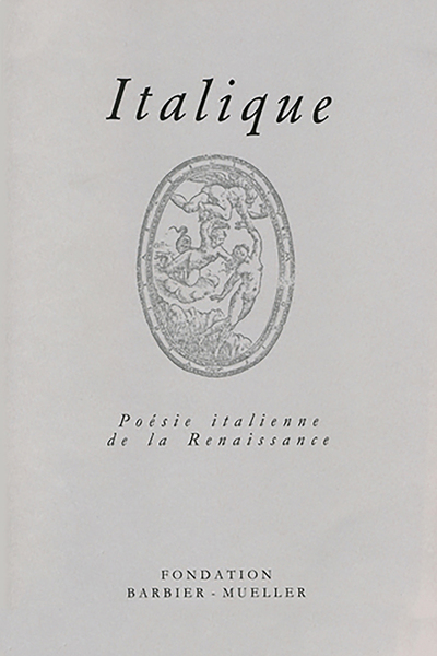 Italique, poésie italienne de la Renaissance, n° 23