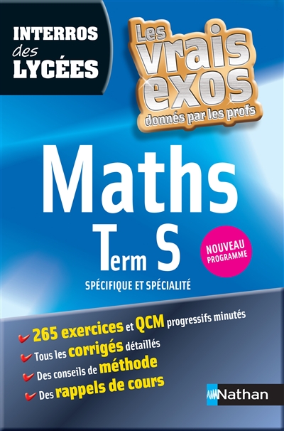 Maths terminale S, spécifique et spécialité : programme 2012