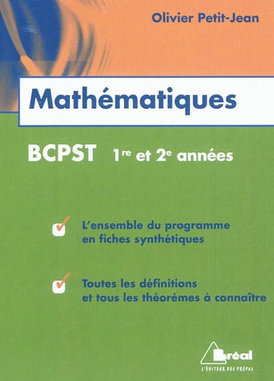 Mathématiques, BCPST 1re et 2e années