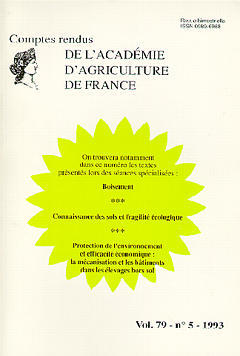 Comptes rendus de l'Académie d'agriculture de France, n° 79-5. Boisement. Afforestation