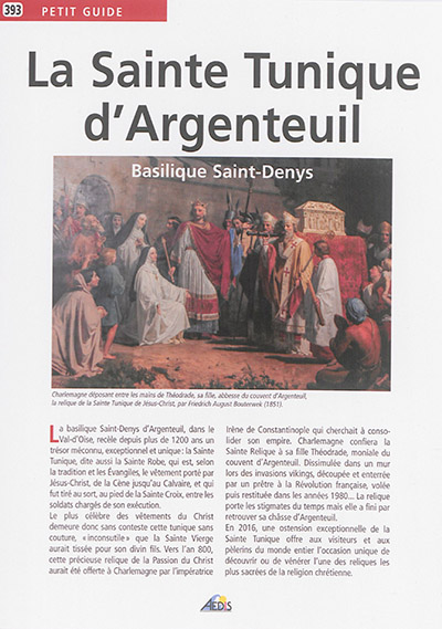 La sainte tunique d'Argenteuil : basilique Saint-Denys