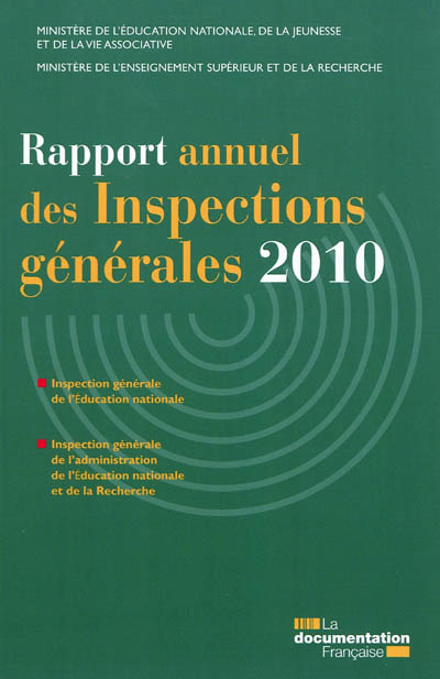 Rapport annuel des inspections générales 2010