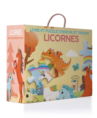Licornes : livre et puzzle cherche et trouve