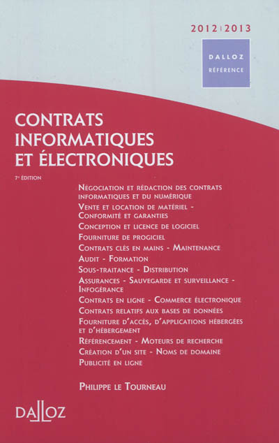 Contrats informatiques et électroniques : 2012-2013