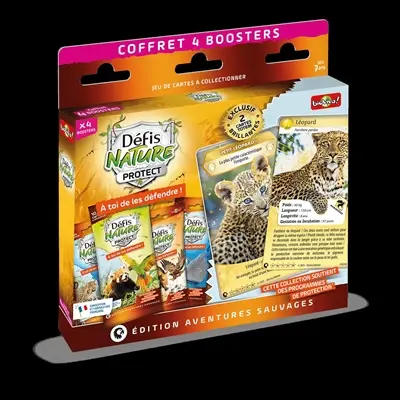 Défis nature protect : coffret 4 boosters : léopard