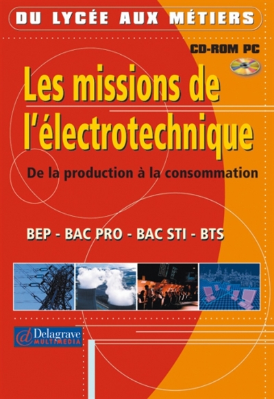 Les missions de l'électrotechnique, BEP-Bac pro-Bac STI-BTS : de la production à la consommation