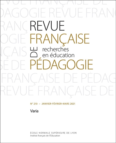 Revue française de pédagogie, n° 210. Varia