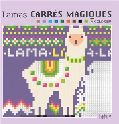 Lamas : carrés magiques à colorier