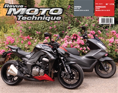 Revue moto technique, n° 178. Kawasaki Z1.000 (14-15) + Honda PCX 125 (14-15)