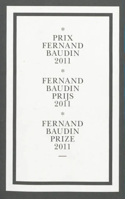 Prix Fernand Baudin 2011