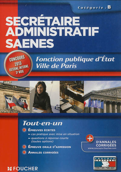 Secrétaire administratif SAENES : fonction publique d'Etat, ville de Paris