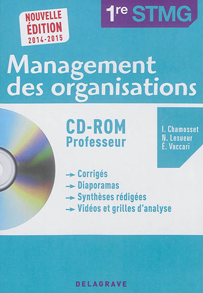Management des organisations 1re STMG : CD-ROM professeur
