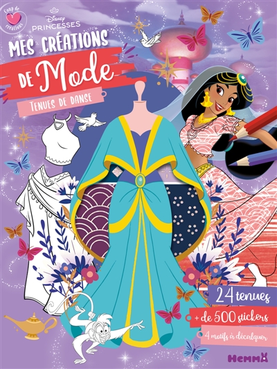 Disney Princesses : Coup de coeur créations : Mes créations de mode - Tenues de danse - 24 tenues, + de 500 stickers, 4 modifs à décalquer