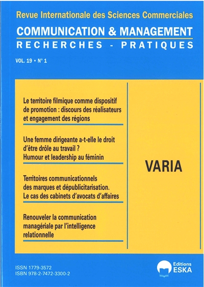Communication & management, n° 19-1. Varia