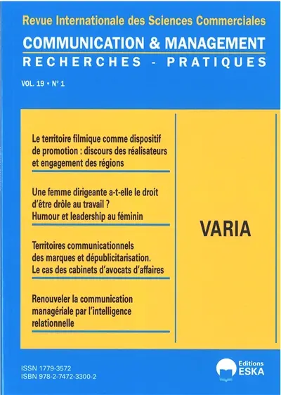 Communication & management, n° 19-1. Varia