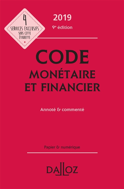 Code monétaire et financier 2019