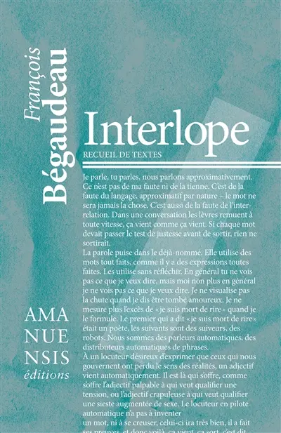 Interlope : recueil de textes