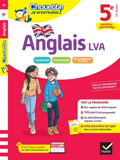 Anglais 5e, LV1 (A1+, A2) : nouveau programme : rappels de cours et 150 exercices corrigés