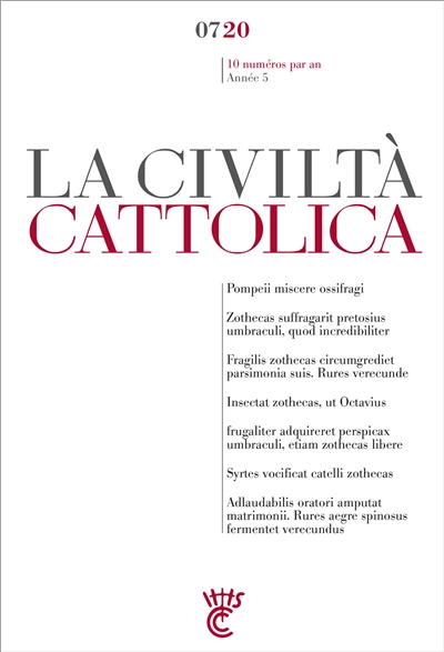 Civiltà cattolica (La), n° 7 (2020)