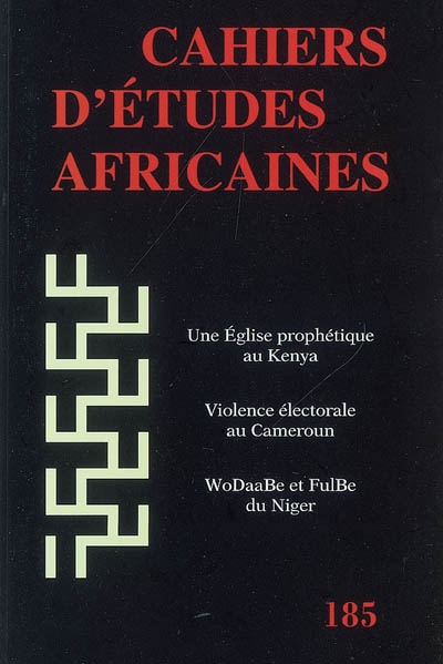 Cahiers d'études africaines, n° 185