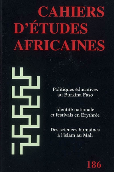Cahiers d'études africaines, n° 186