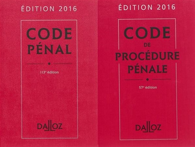 Code pénal, code de procédure pénale