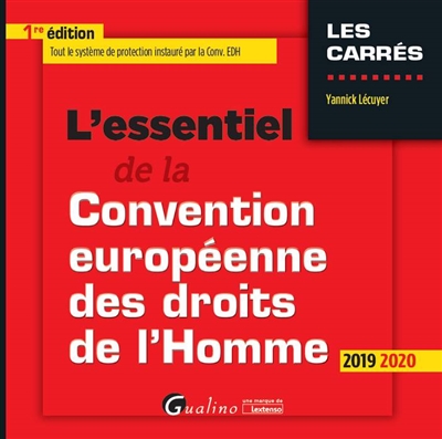 L'essentiel de la Convention européenne des droits de l'homme : 2019-2020