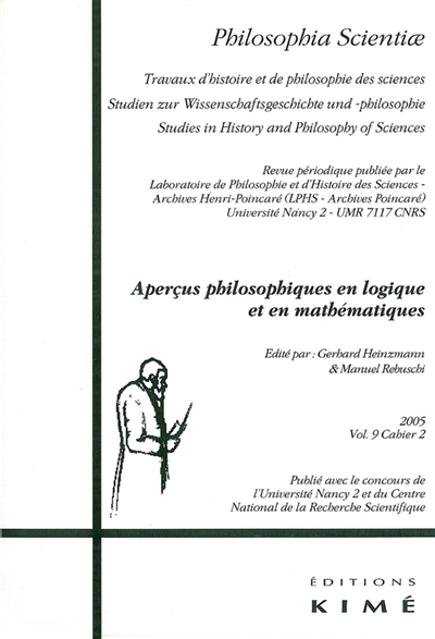 Philosophia scientiae, n° 9-2. Aperçus philosophiques en logique et en mathématiques