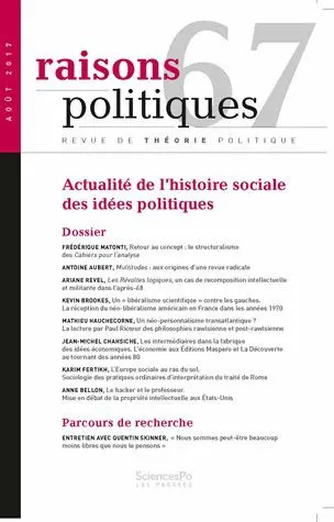 Raisons politiques, n° 67. Actualité de l'histoire sociale des idées politiques