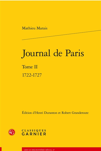 Journal de Paris. Vol. 2. 1722-1727