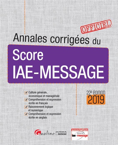 Annales corrigées du Score IAE-Message 2019