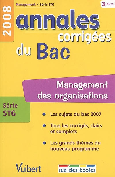 Management des organisations série STG : bac 2008