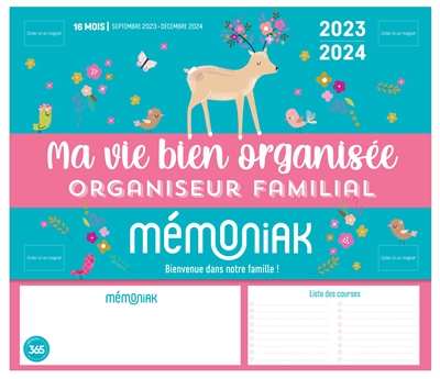 Le Bloc mensuel organiseur familial Mémoniak 2024, calendrier (sept. 2023 -  déc. 2024) - broché - Nesk, Livre tous les livres à la Fnac