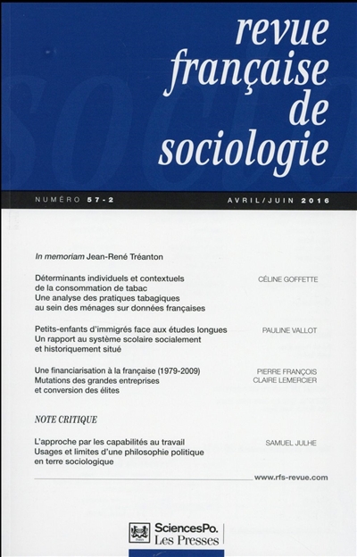 Revue française de sociologie, n° 57-2