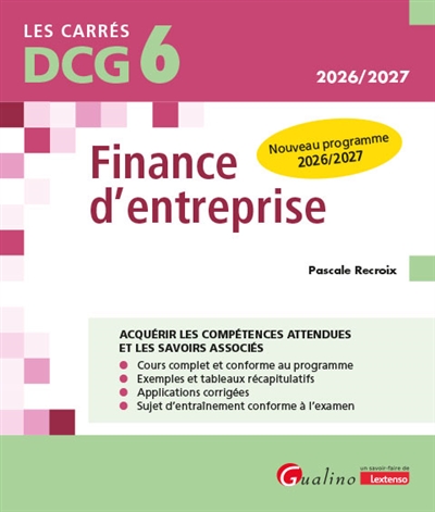 Finance d'entreprise, DCG 6...