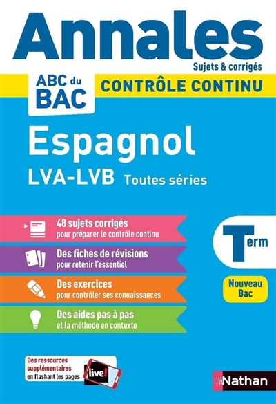 Espagnol LVA, LVB terminale toutes séries : contrôle continu : nouveau bac