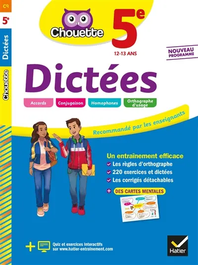 Dictées 5e, 12-13 ans : nouveau programme
