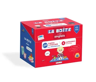 La boîte à défis anglais, CE1, CE2 : 100 cartes à piocher pour progresser !