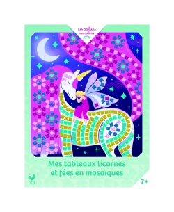 Mes tableaux licornes et fées en mosaïques : pochette avec accessoires