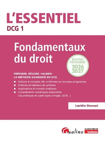 Fondamentaux du droit, DCG 1 : nouveau programme 2026-2027