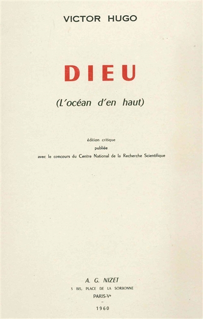 Dieu. Vol. 1. L'océan d'en haut