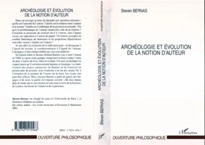 Archéologie et évolution de la notion d'auteur