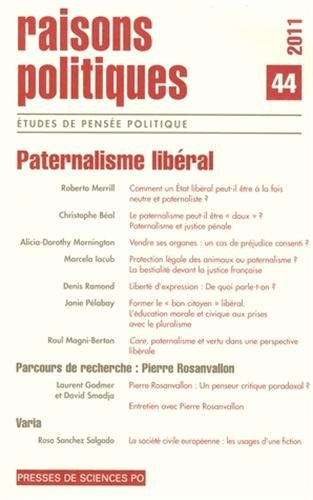 Raisons politiques, n° 44. Paternalisme libéral